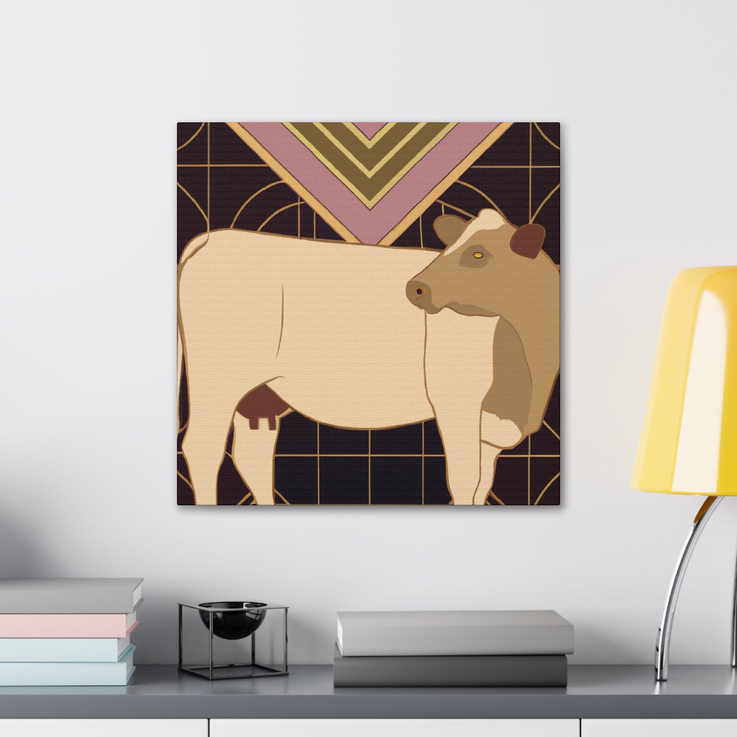 "Pastoral Art Deco Jersey" - Canvas