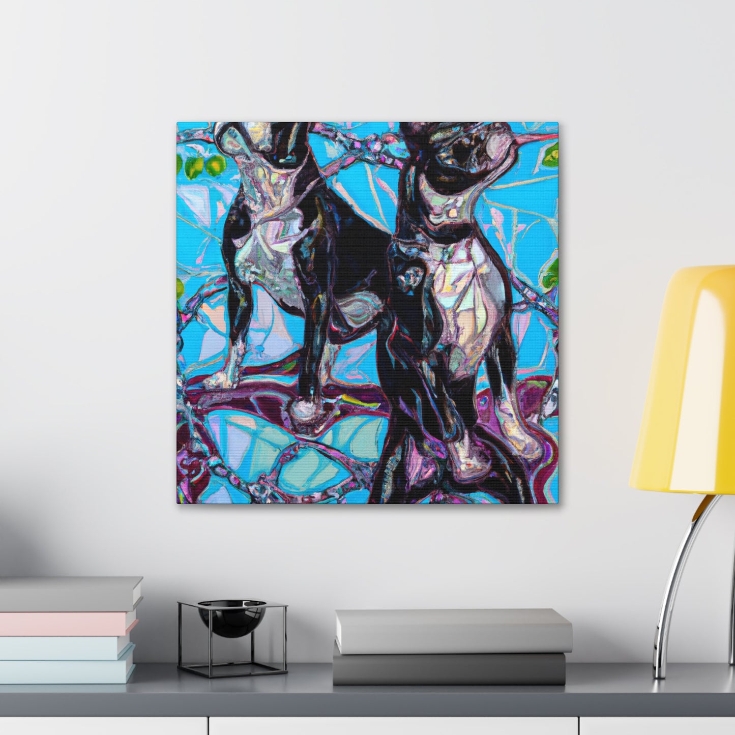 "Boston Terrier Charm Joy" - Canvas