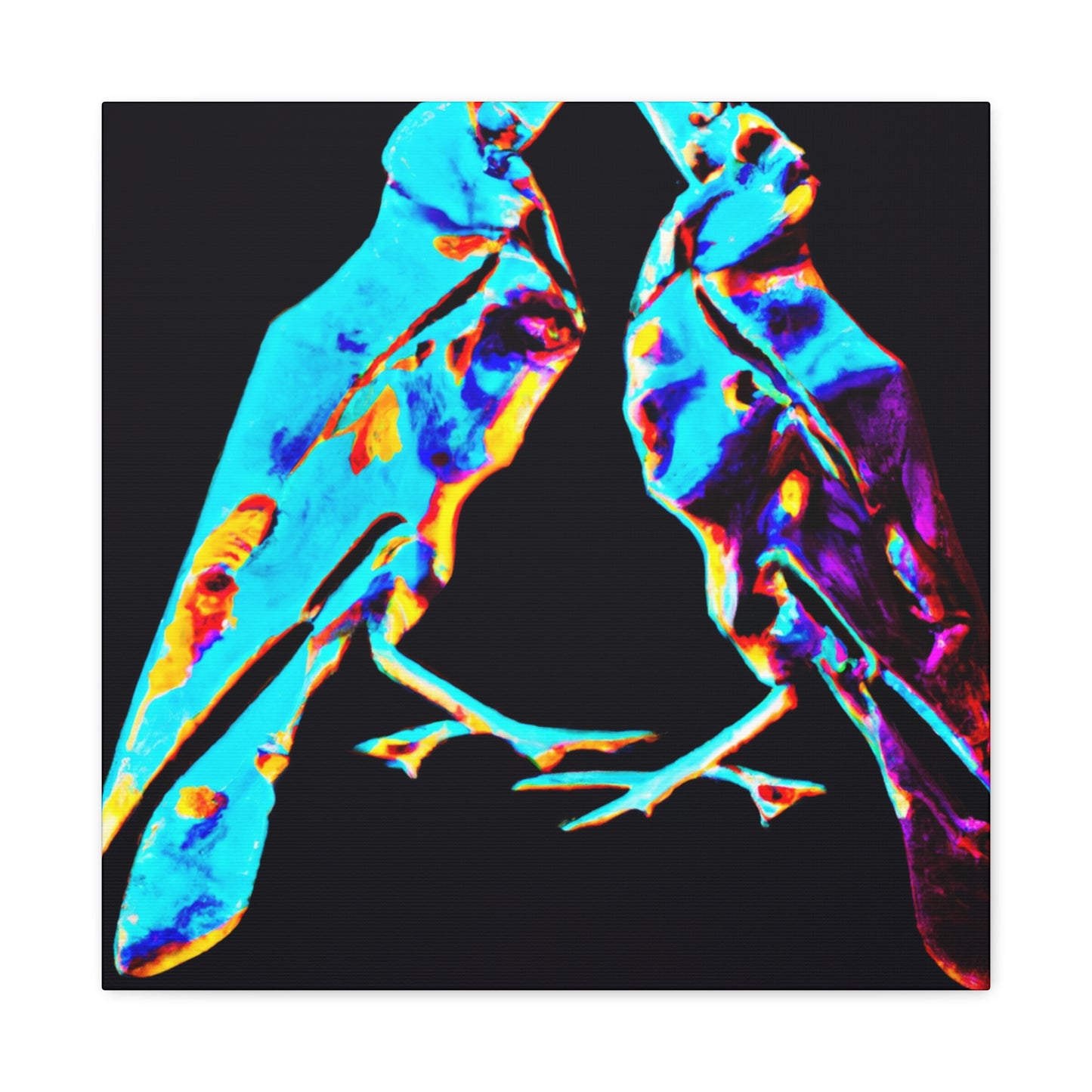 Lovebirds in Bloom - Canvas