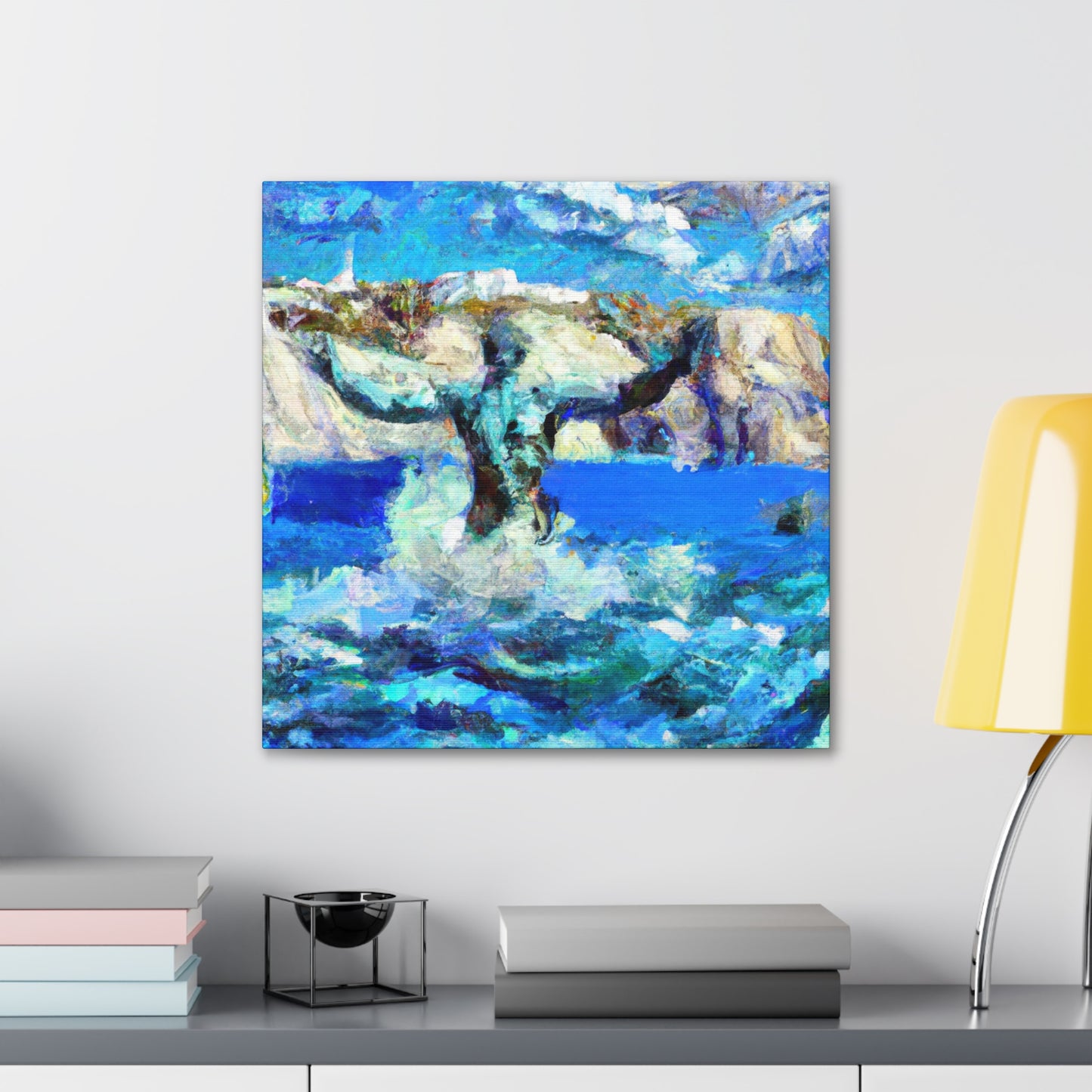 Poseidon on a Rock - Canvas