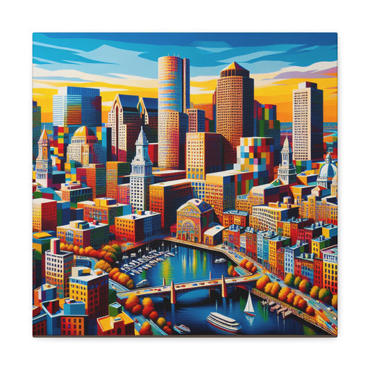 Bustling Boston Blues - Canvas