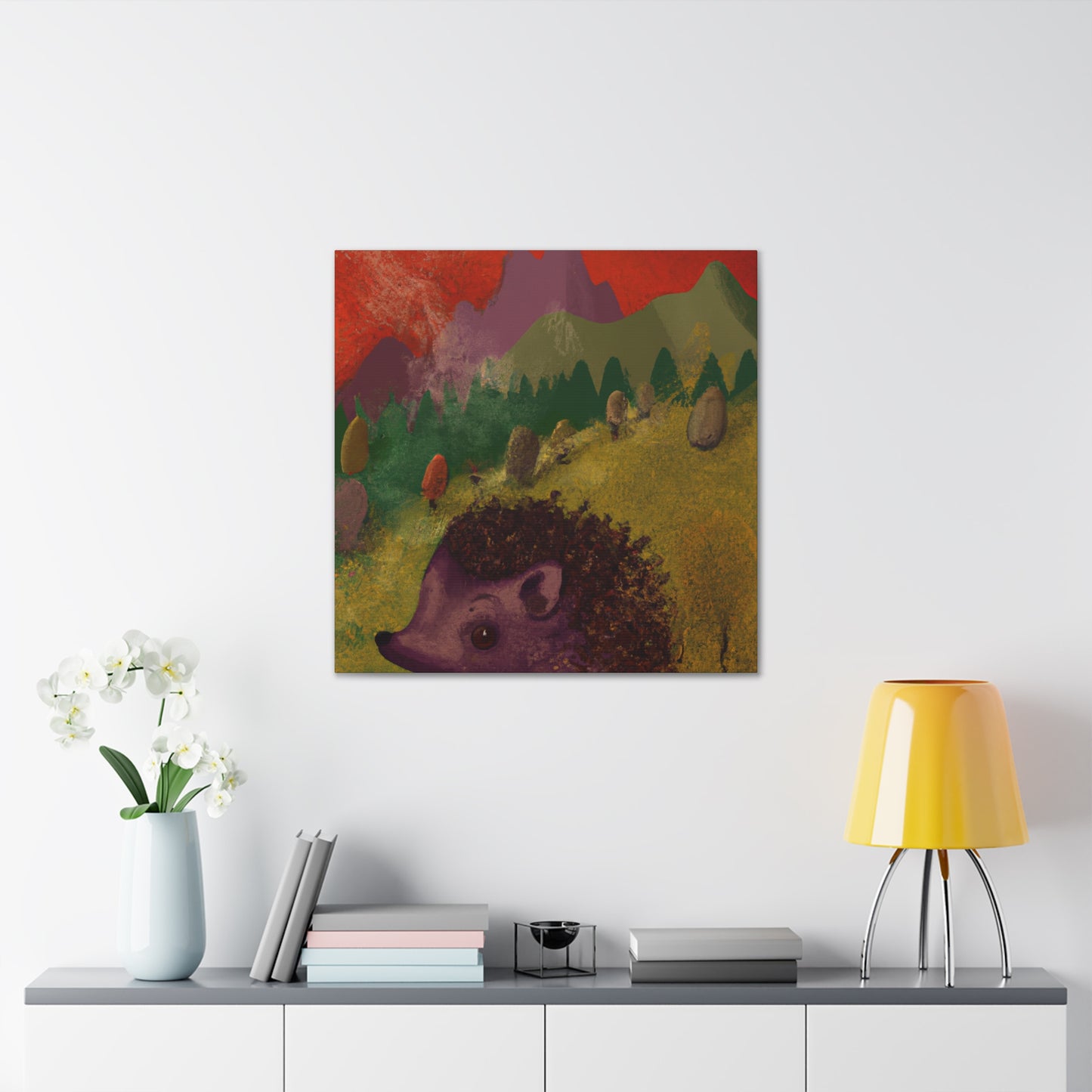 Hedgehog in Moonlight - Canvas