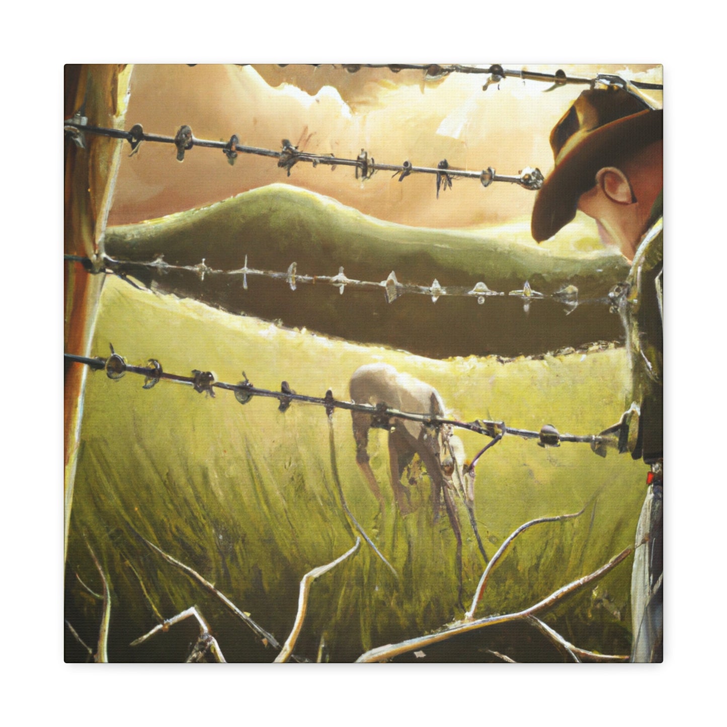 "Barbed Wire Beauty" - Canvas