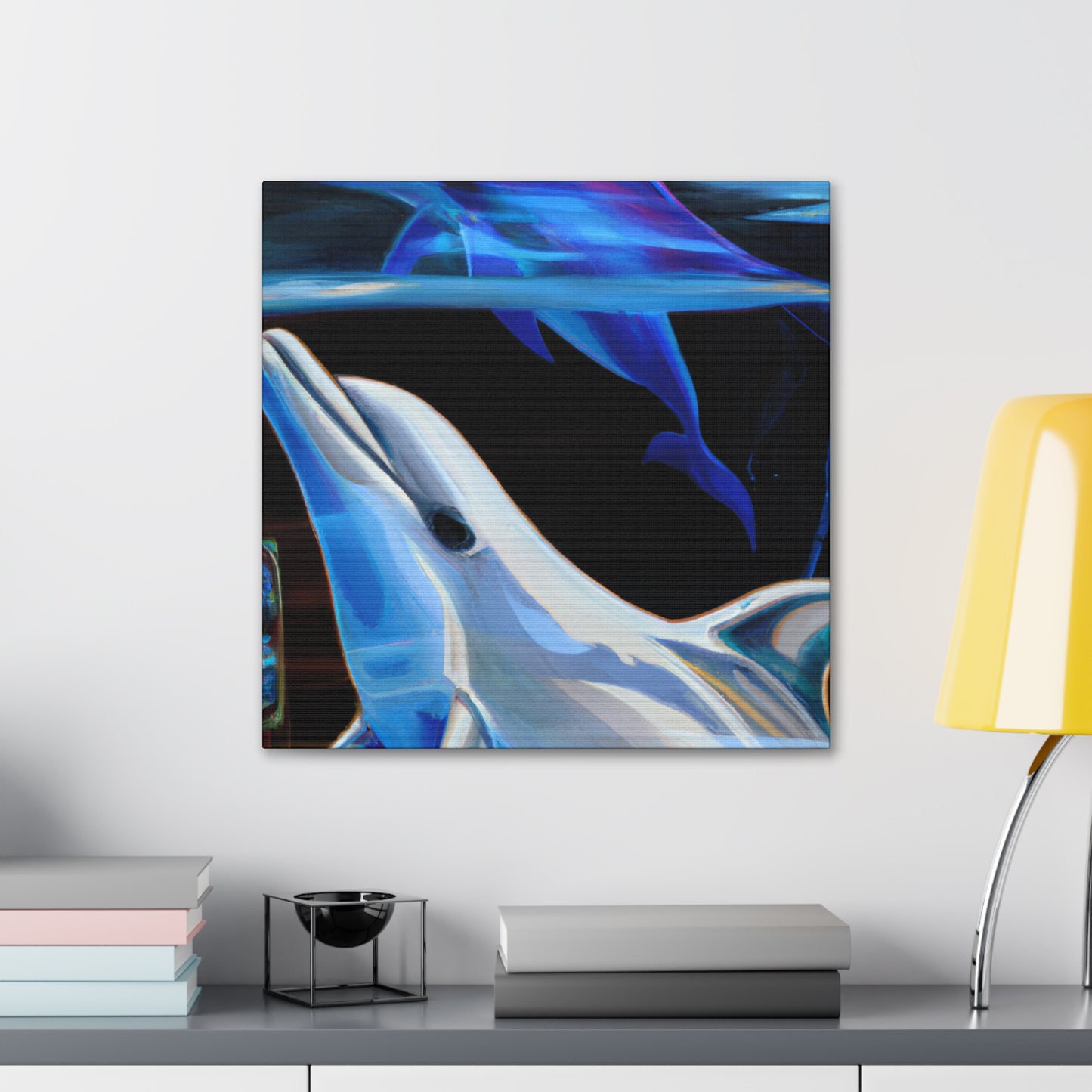 "Dolphin's Midnight Swim" - Canvas