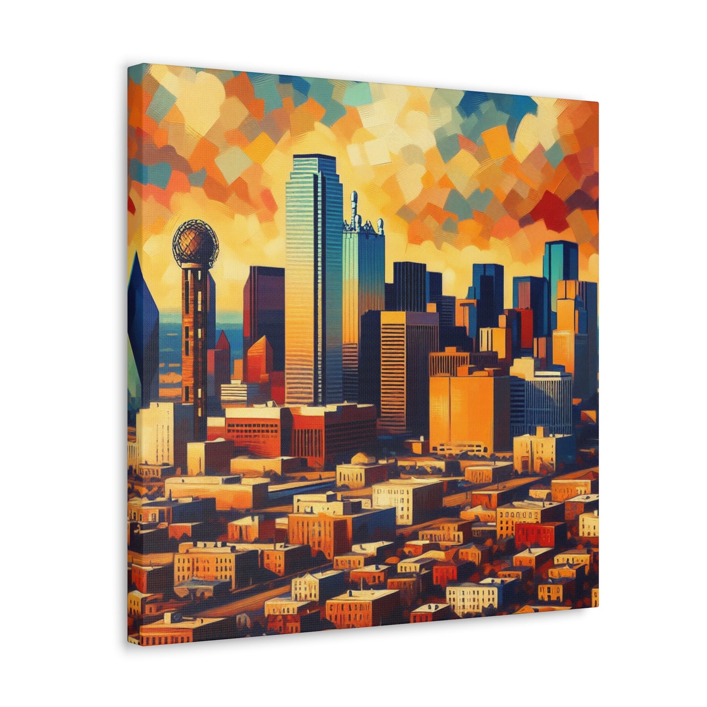 "Urban Enigma: Dallas Skies" - Canvas