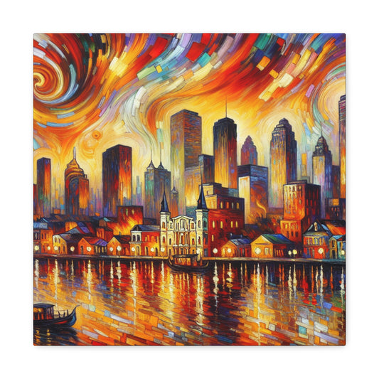 "Vibrant Jazz, Crescent City" - Canvas