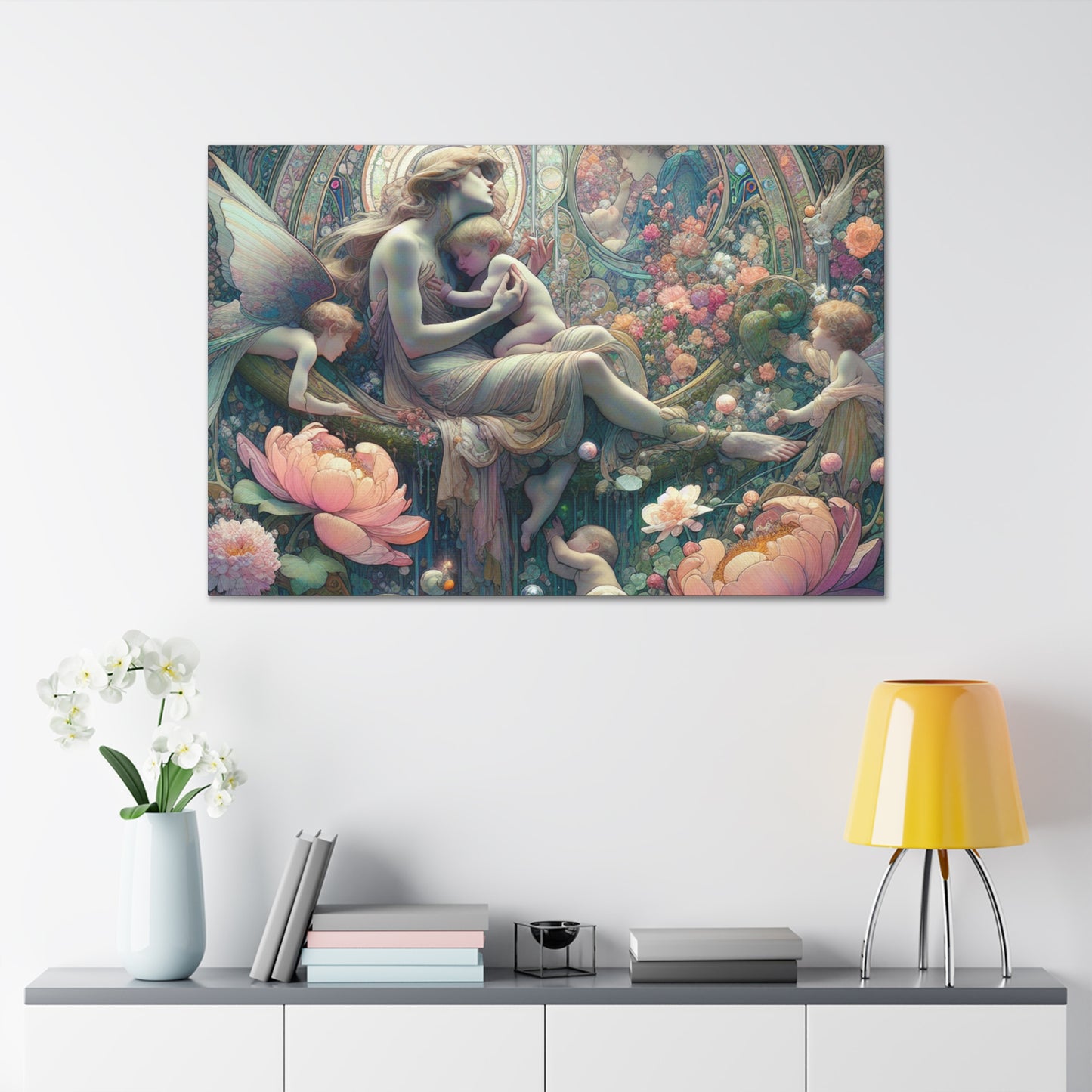 "Whimsical Floral Fairyland" - Canvas