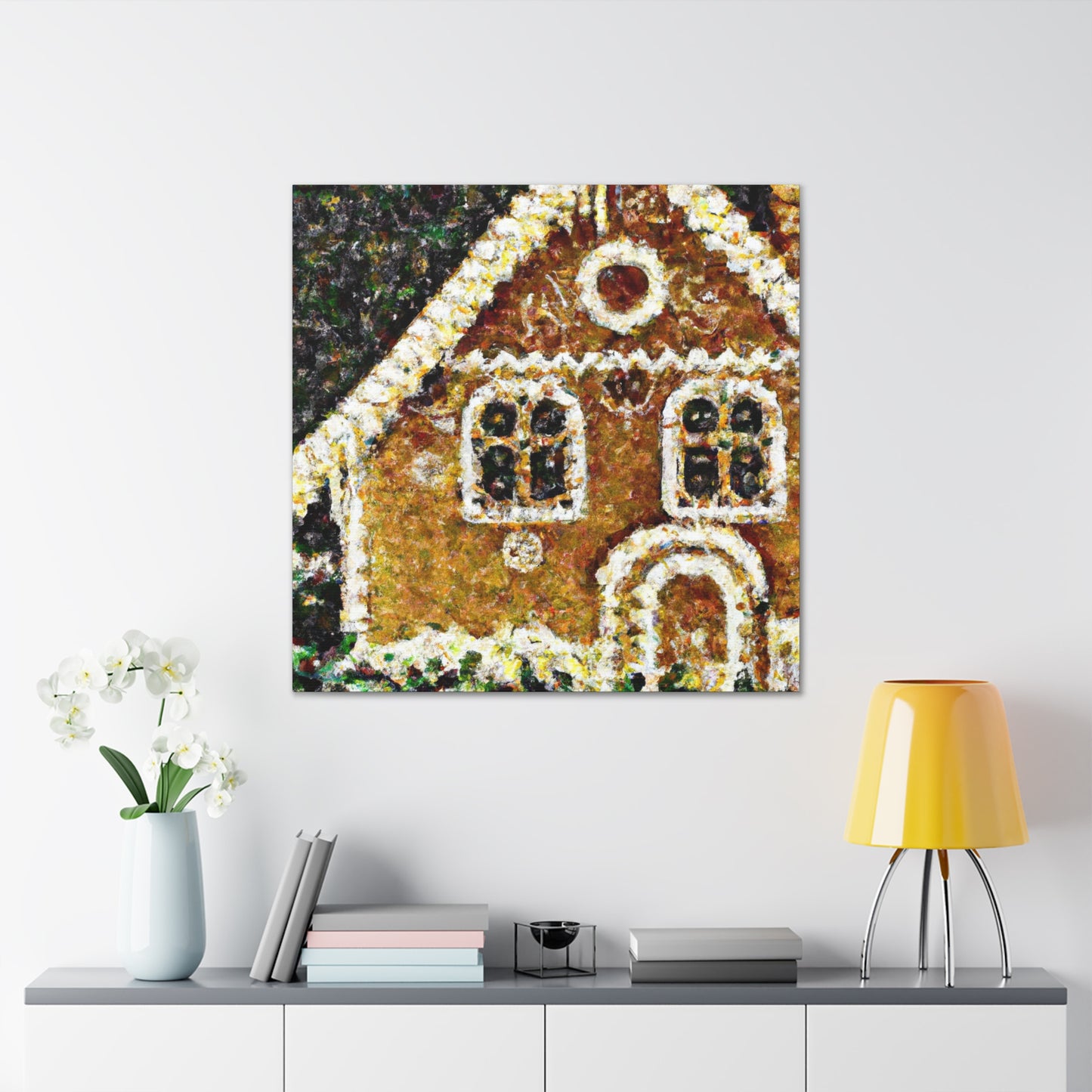 Gingerbread House Mosaic - Canvas