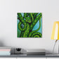 Green Python in Bloom - Canvas