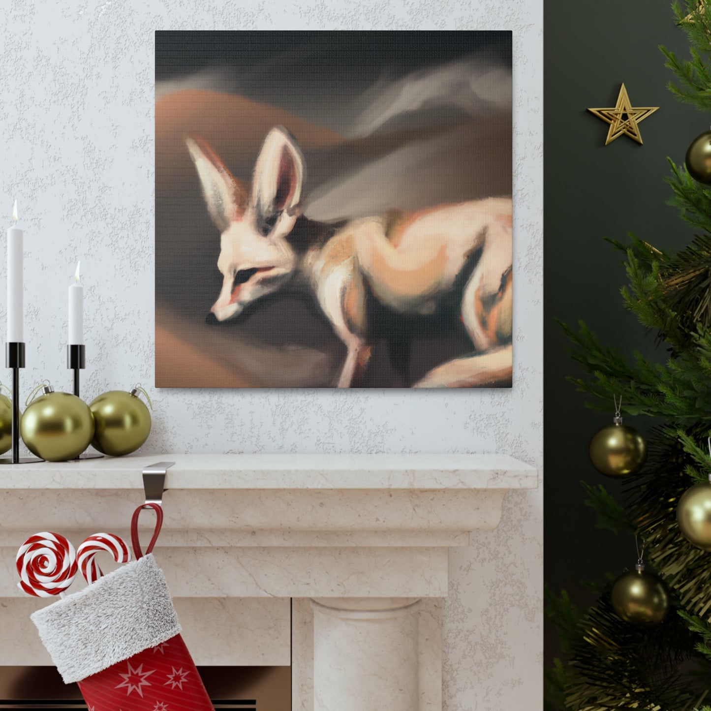 "Fennec Fox Sunrise Glow" - Canvas