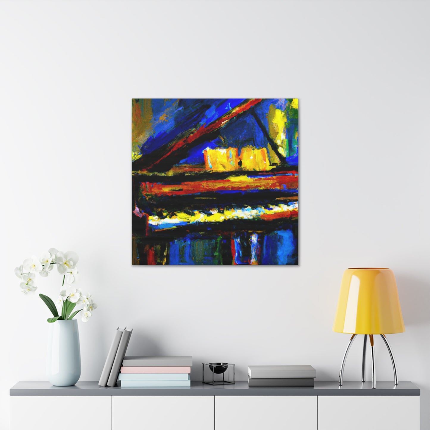 "Piano in Moonlight Reverie" - Canvas