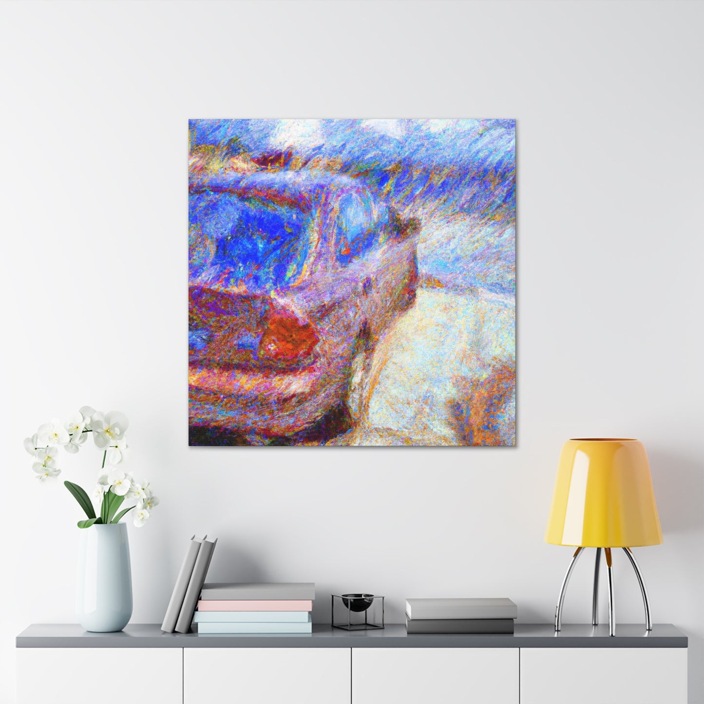 "Car Along the Countryside" - Canvas