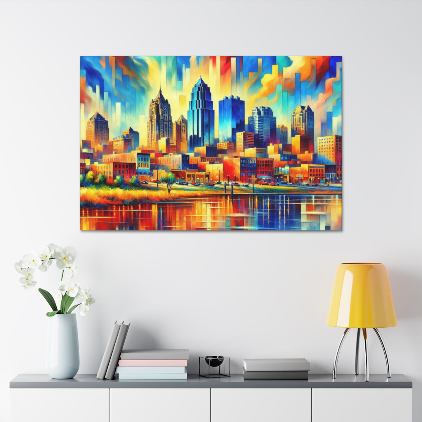 "Cityscape Symphony: Kansas" - Canvas