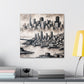 Golden City in Motion. - Canvas