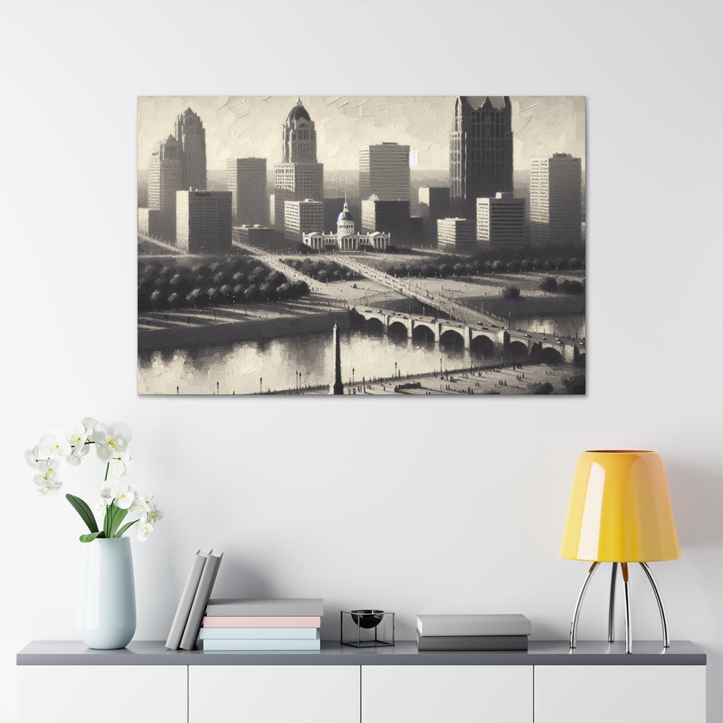 "Cityscape Symphony: St. Louis" - Canvas