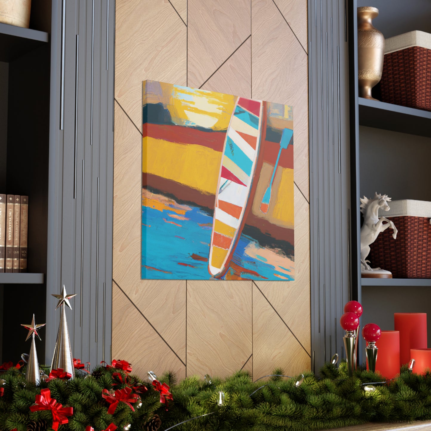 "Paddle Boarding Deco Style" - Canvas