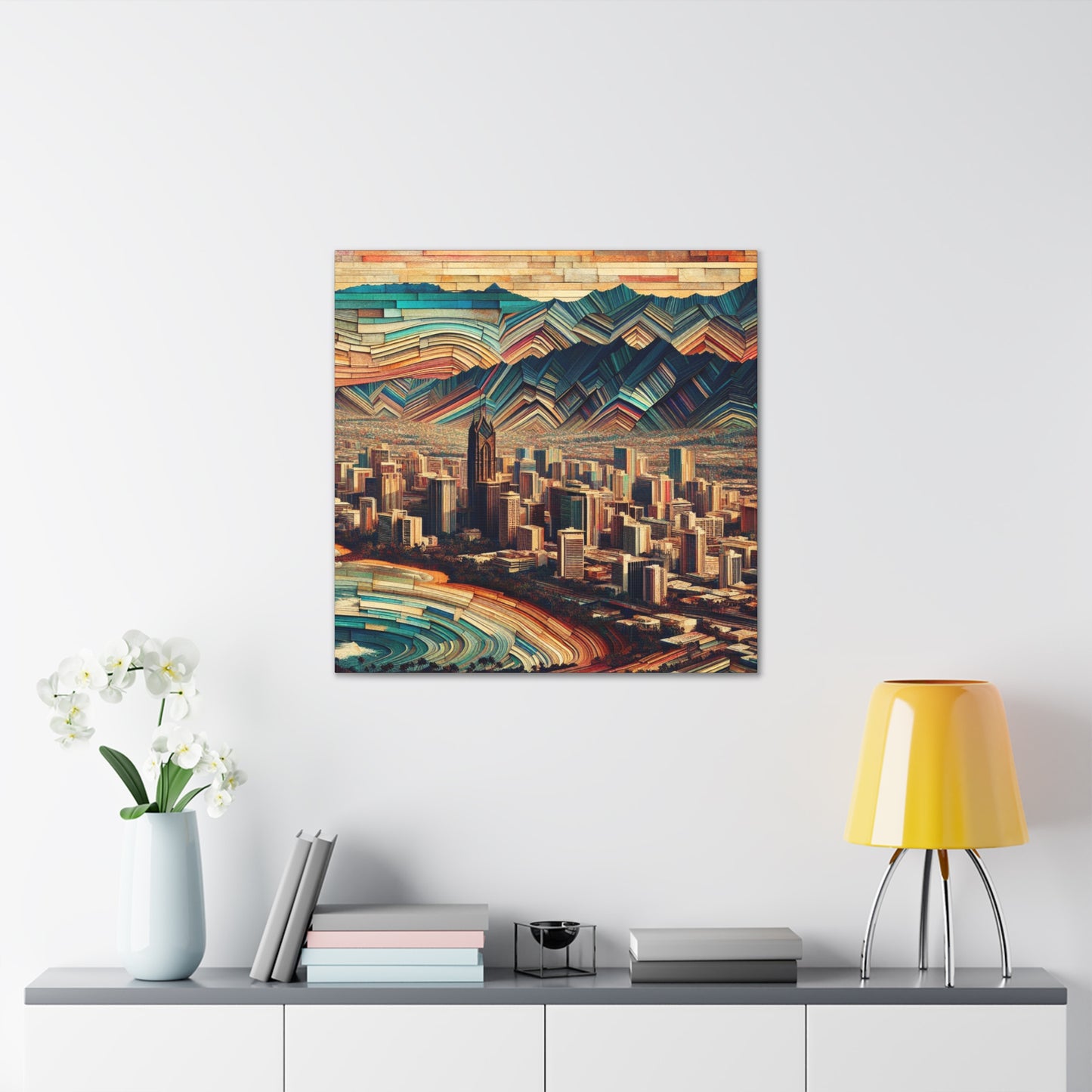 "Honolulu's Vibrant Breaths" - Canvas