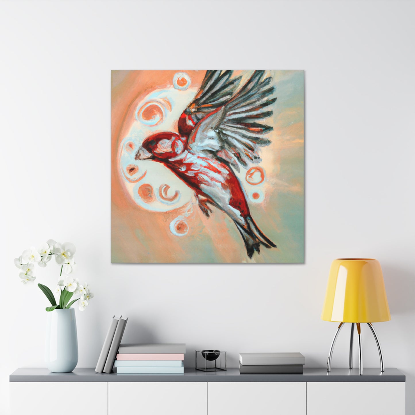 "House Finch Art Deco" - Canvas