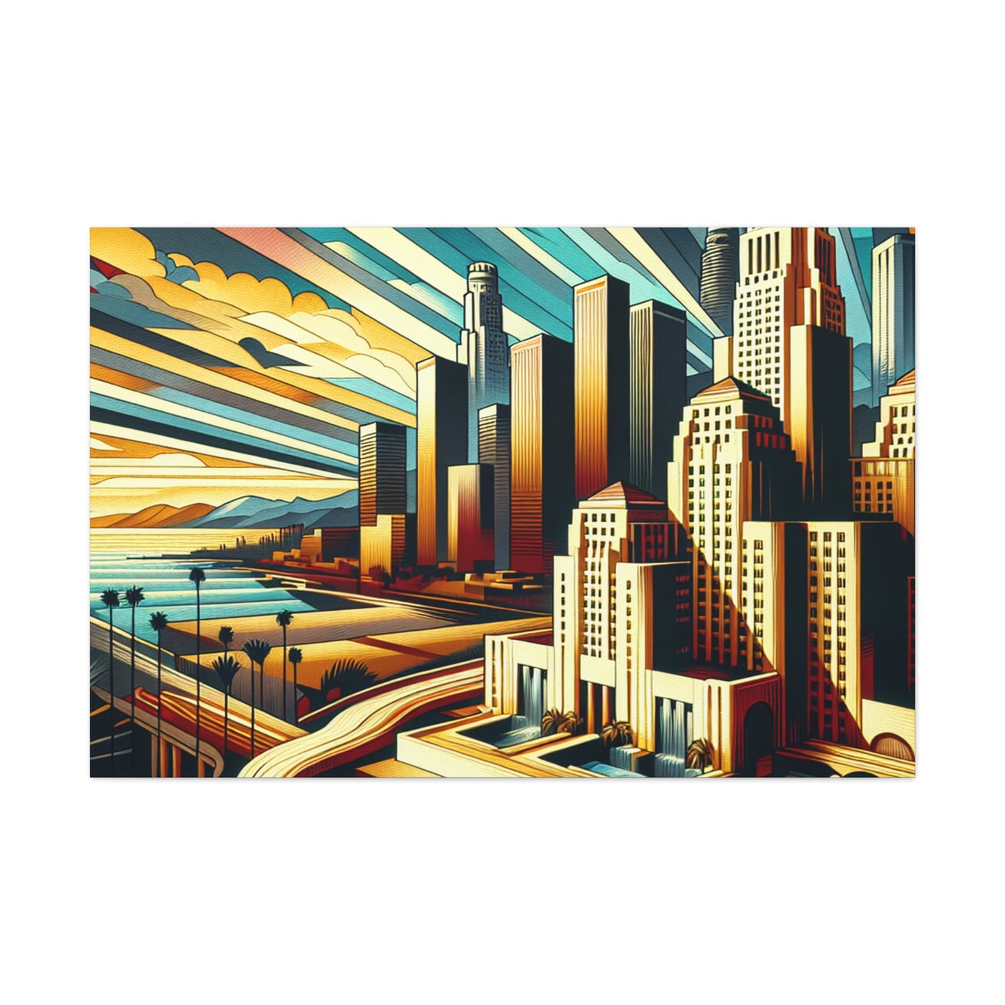 "Urban Dreamscape: 1920s L.A." - Canvas