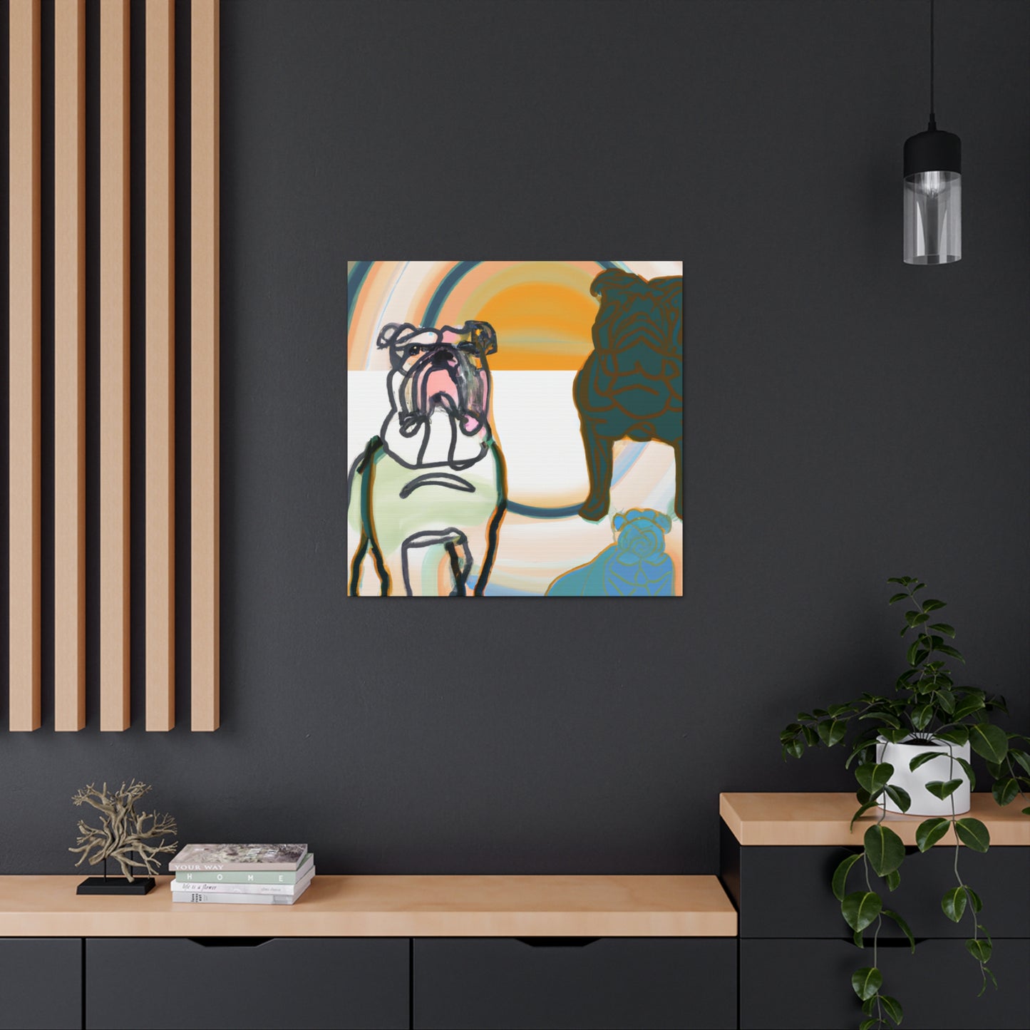 "Surreal Bulldog Dreamscape" - Canvas