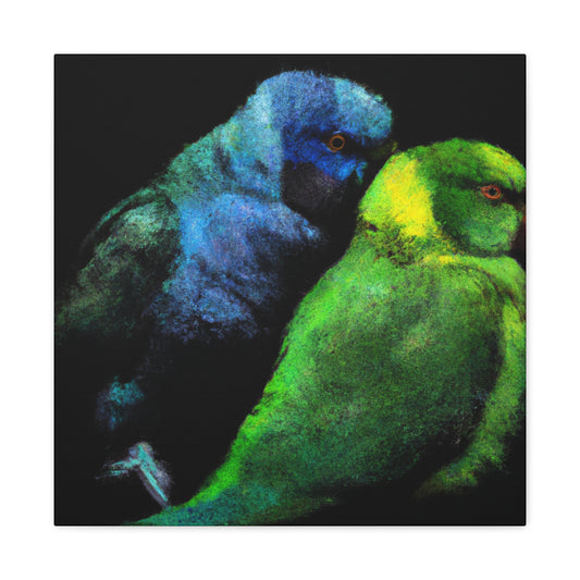 Lovebirds in Flight - Canvas