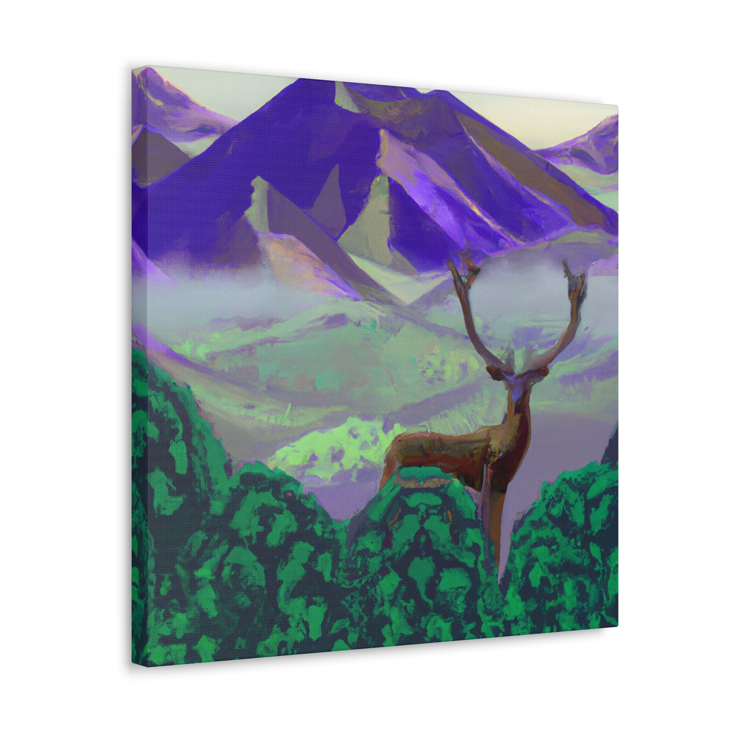 Deer in the Mist - Canvas