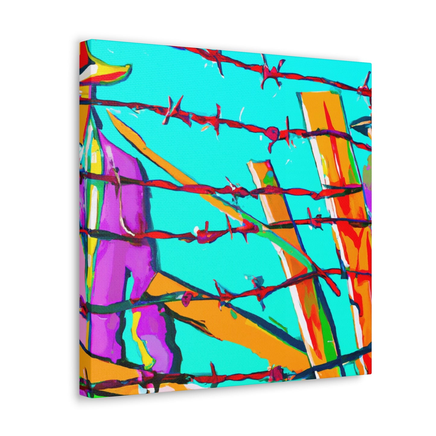 "Barbed Fence Maze Ahead" - Canvas