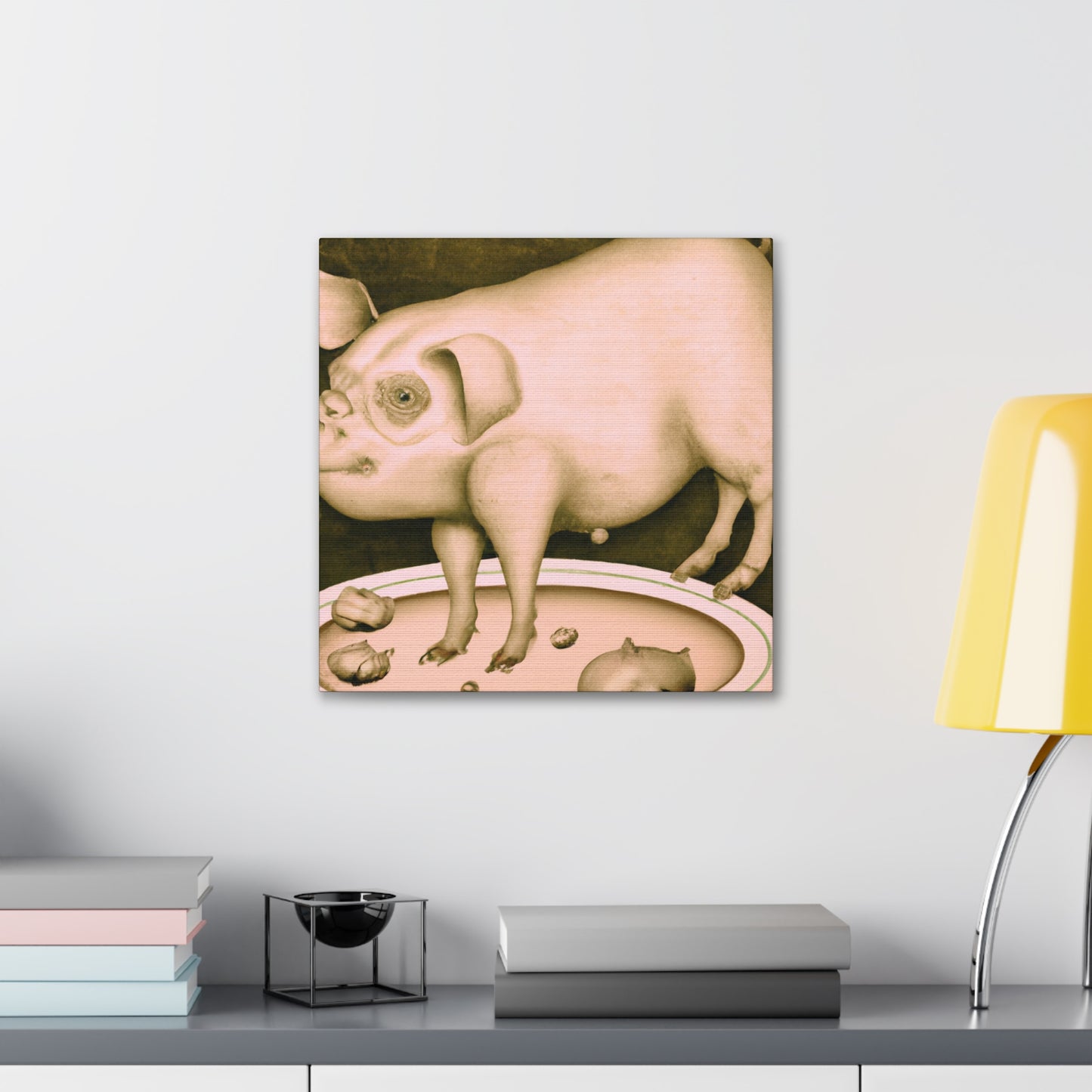 Pig with Grandeur. - Canvas