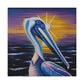 "Pelican in Flight Deko" - Canvas