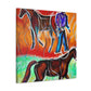 Horses in Autumn Pasture - Canvas