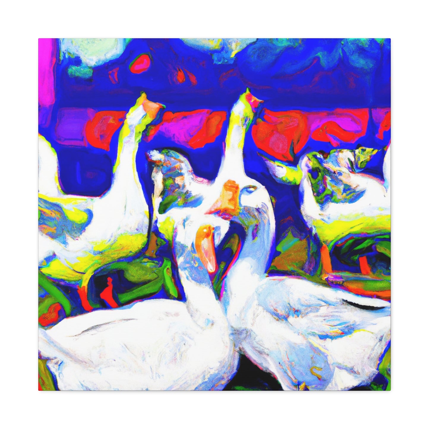 "Geese Flight Impressionism" - Canvas