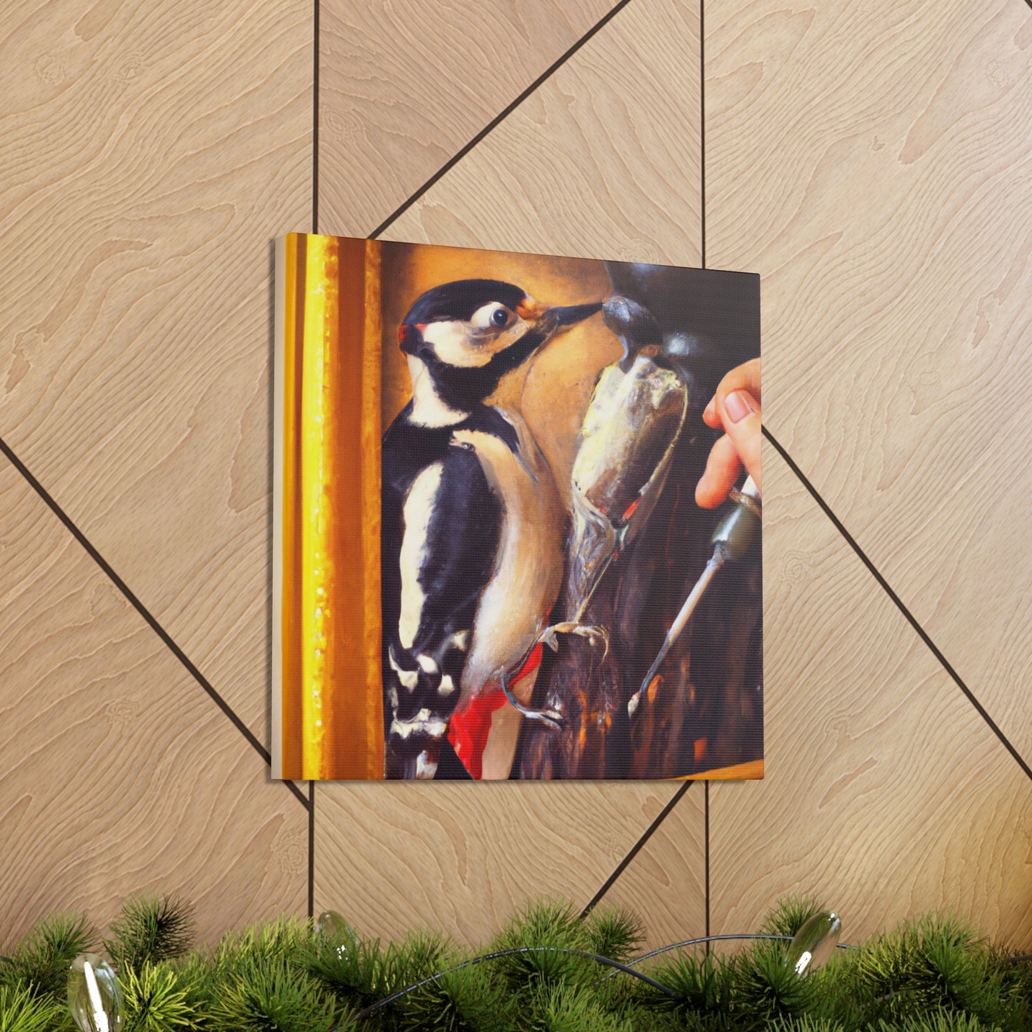 Downy Woodpecker Dreamscape - Canvas