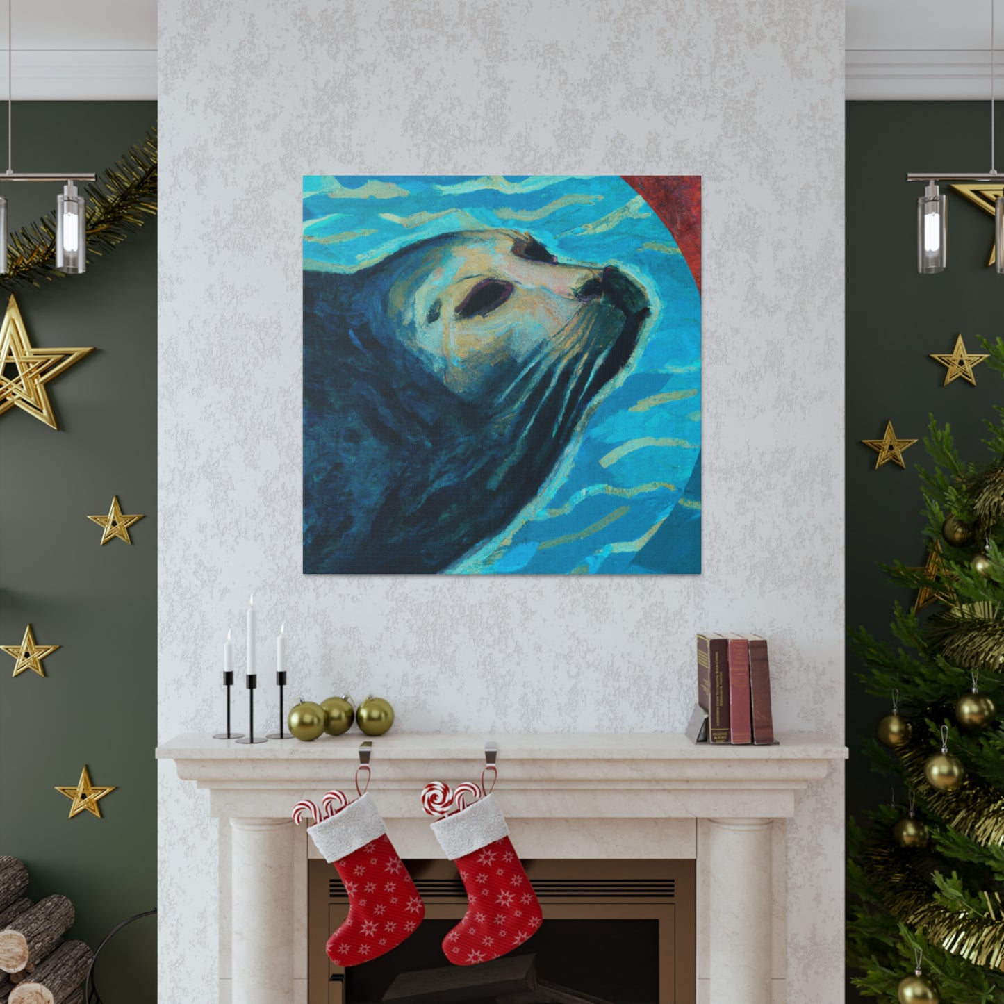 "Seal in Art Deco" - Canvas