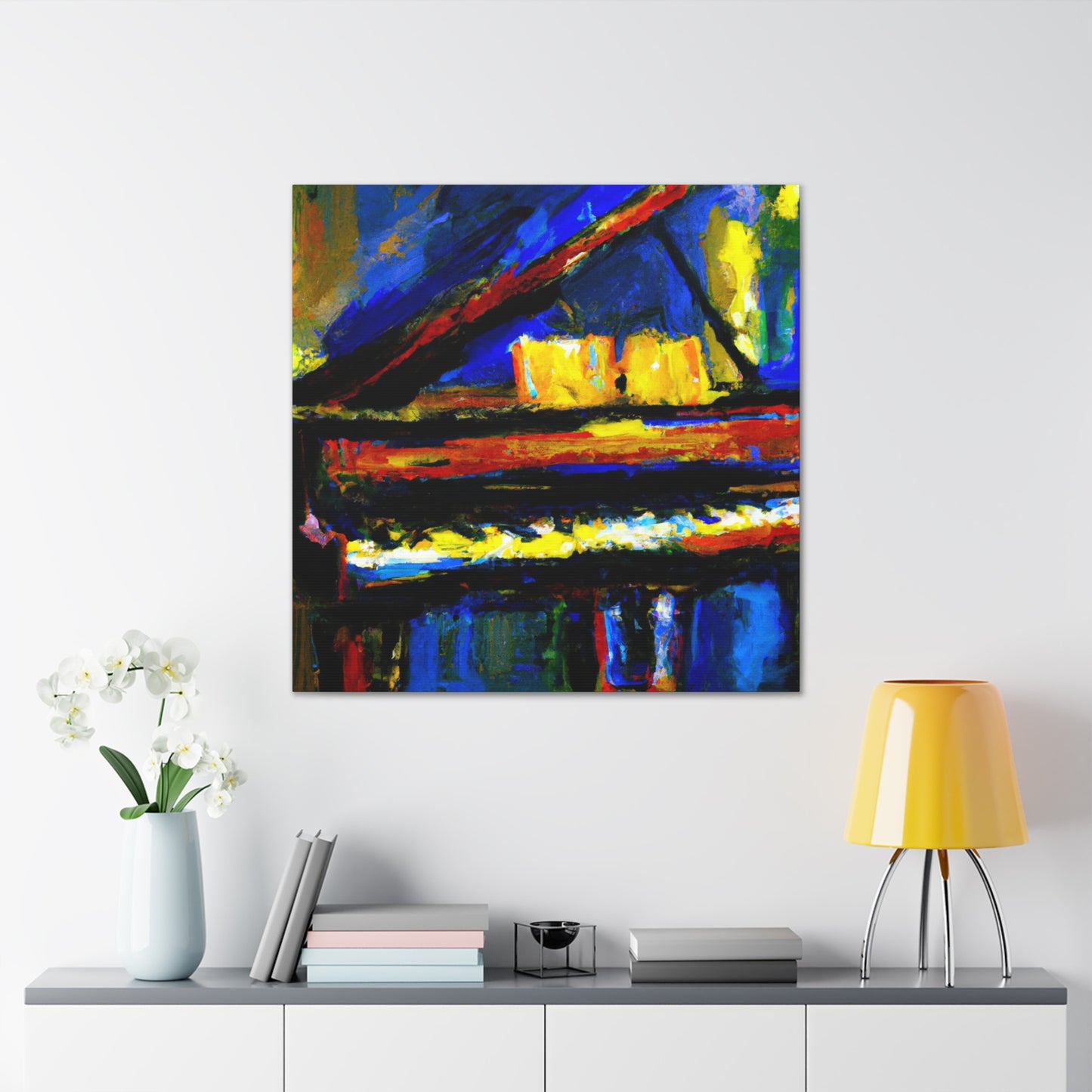 "Piano in Moonlight Reverie" - Canvas