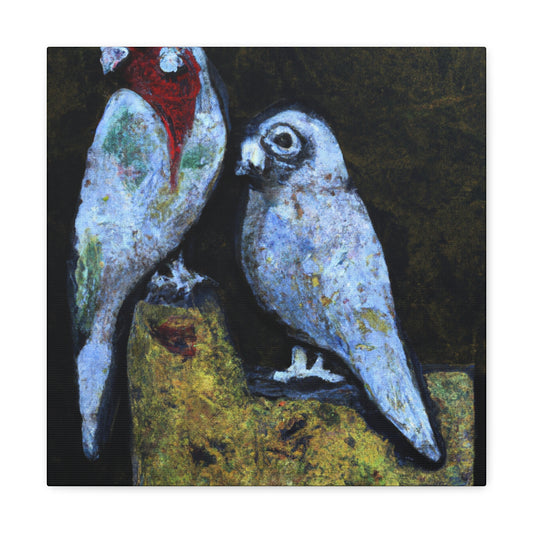 Lovebirds in Flight - Canvas