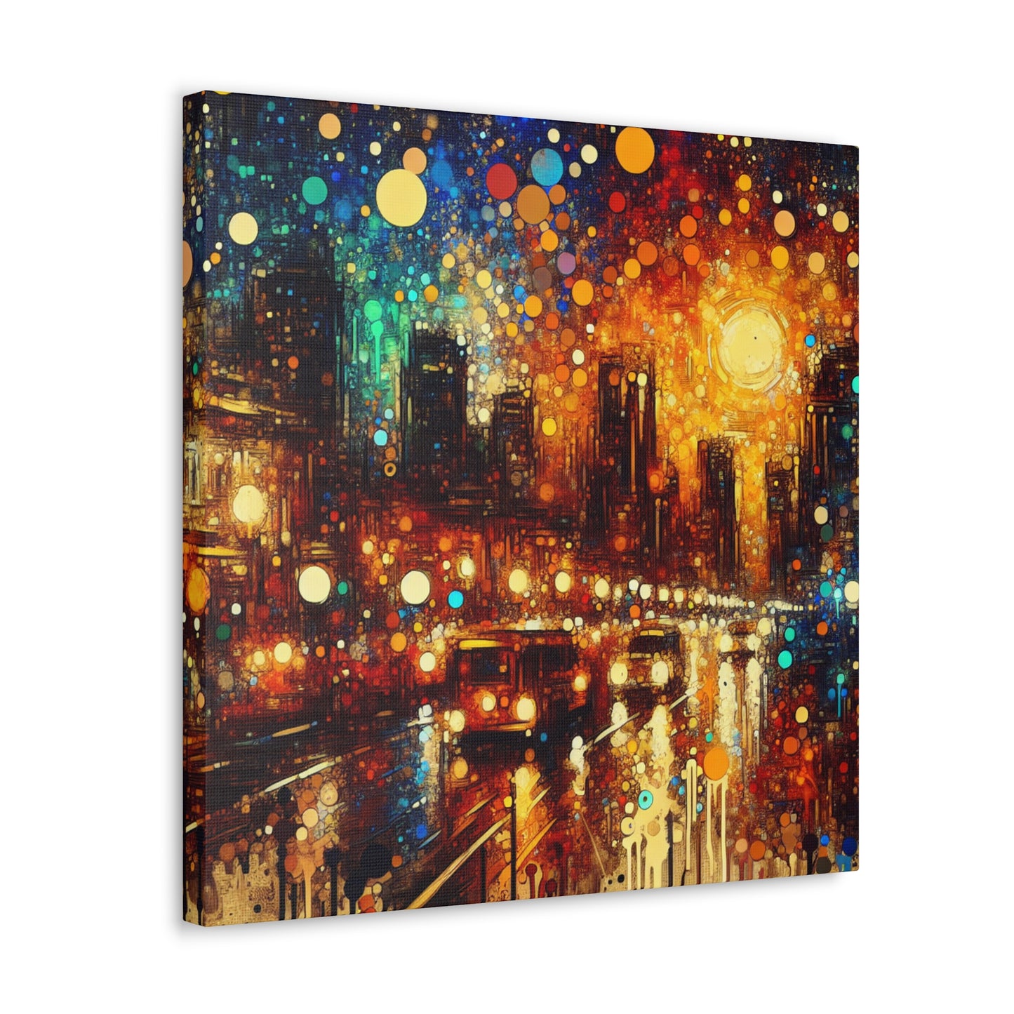 Luminescent Night Metropolis - Canvas