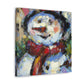 Snowman in Wintertime - Canvas