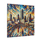 "City Kaleidoscope: Colorful Indianapolis" - Canvas