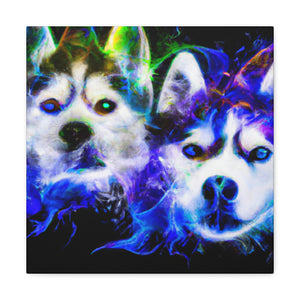 "Siberian Husky Dreamscape" - Canvas