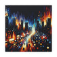 Midnight Metropolis Glow - Canvas