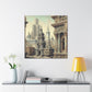 "Golden City's Rococo Splendor" - Canvas