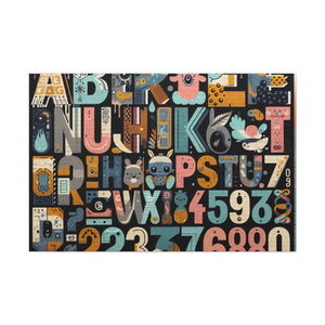 "Whimsical Typography Delight" - Canvas