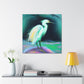 "Winter Egret Snowscape" - Canvas