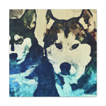 "Huskies in Distant Hues" - Canvas