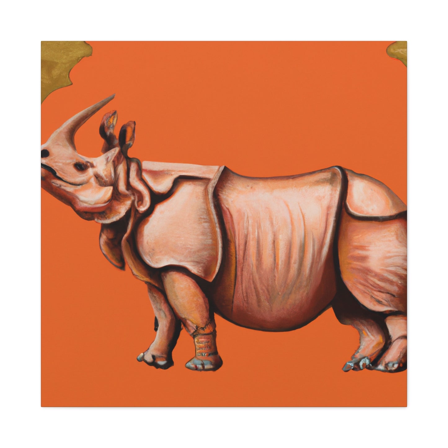 Majestic Indian Rhinoceros - Canvas