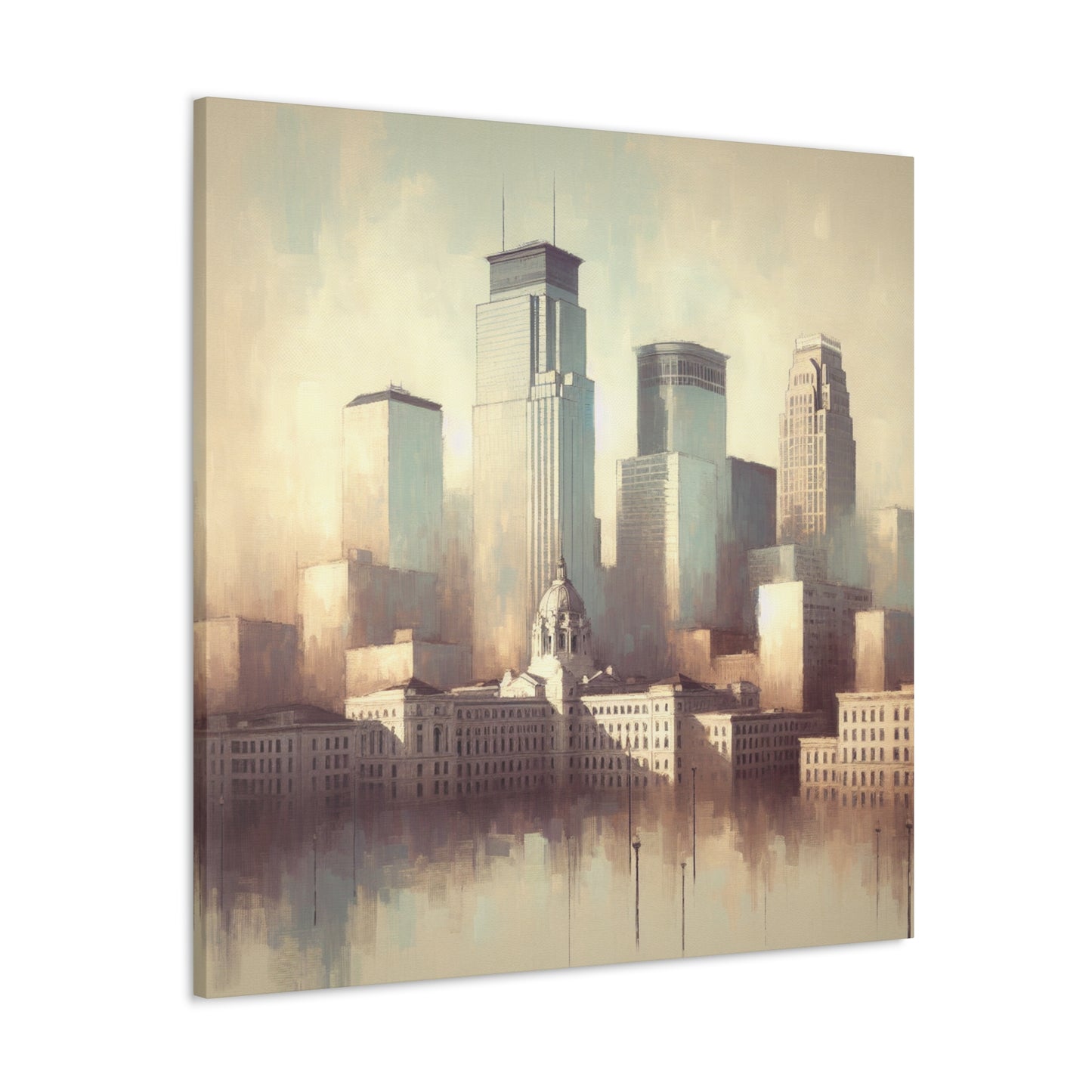 "Cityscapes of Tranquil Twilight" - Canvas