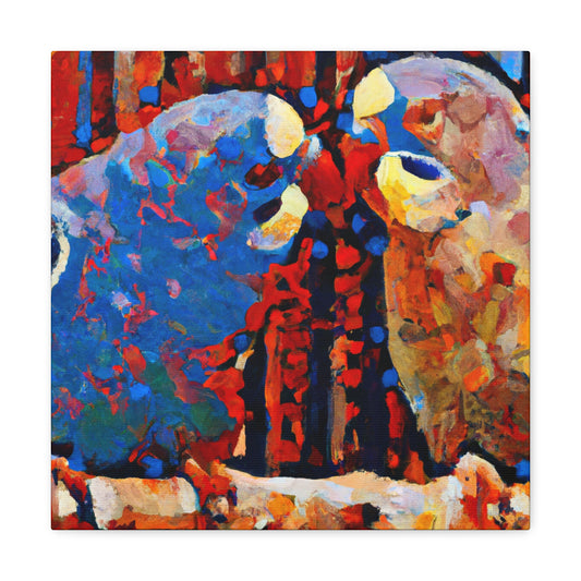 Lovebirds in Embrace - Canvas