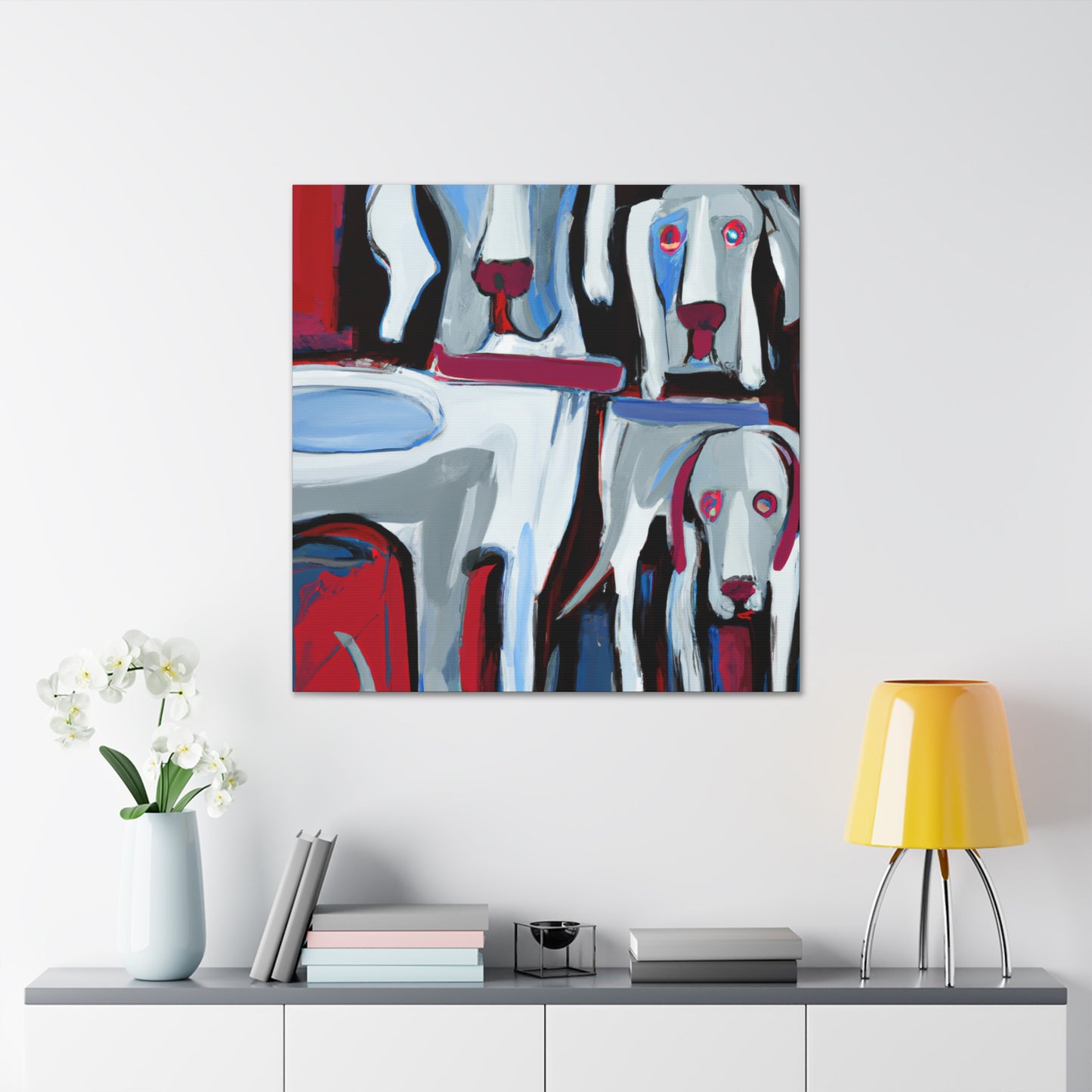 Weimaraner in Blue - Canvas