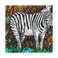 "Zebra's Striped Reflection" - Canvas