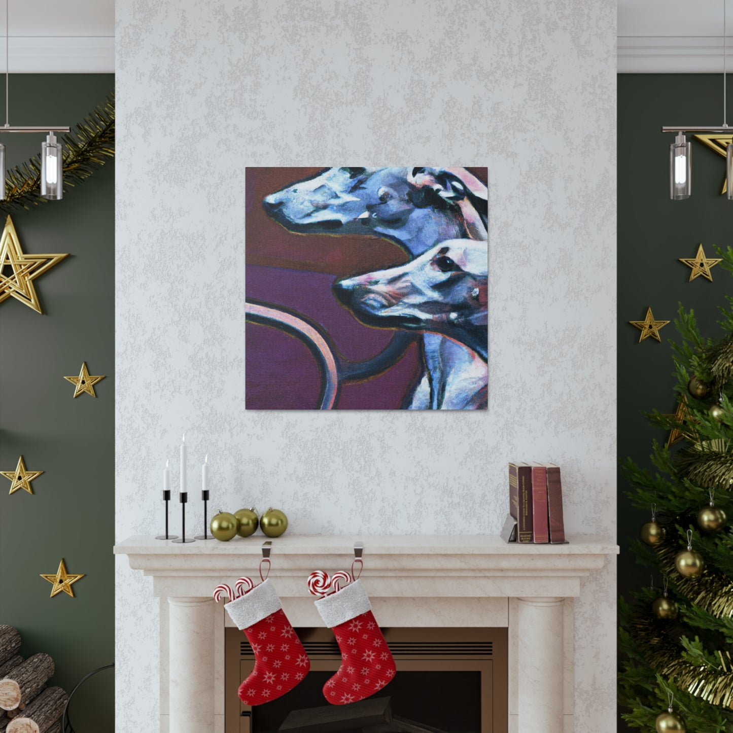 Greyhound in Motion - Canvas